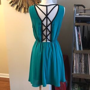 Emerald Green Francesca’s Dress with Open Back